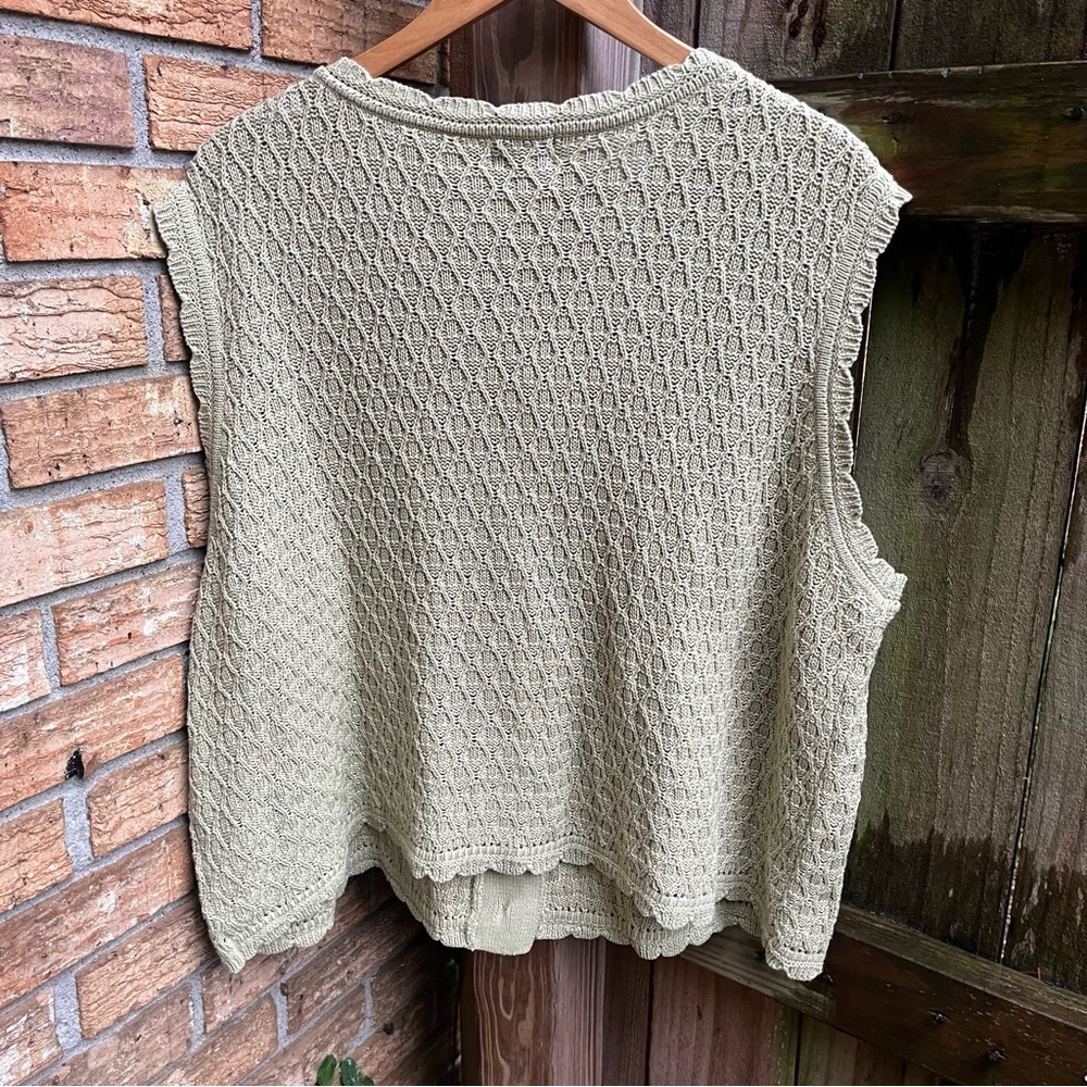 Future Collective Sleeveless Cardigan Vest in Sage Green - Picture 5 of 5
